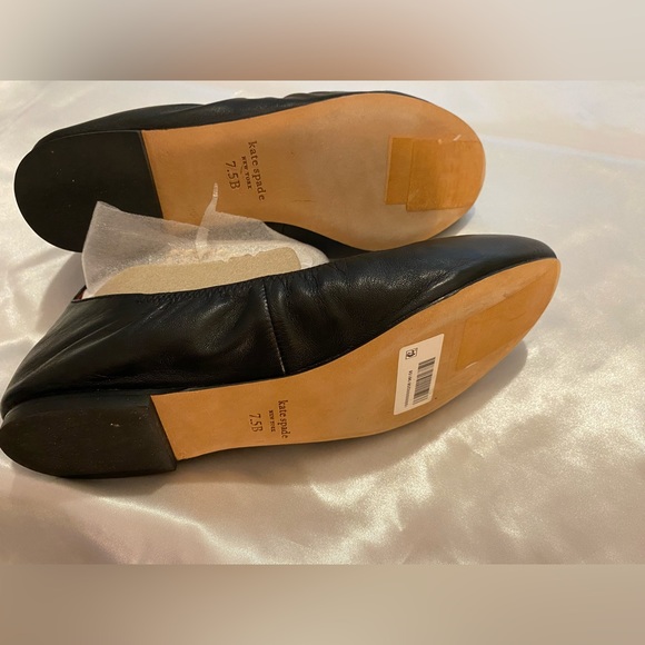 Kate Spade Ankle Chain Strap Crush Ballet Flats in Black Size 7.5B - Picture 6 of 15